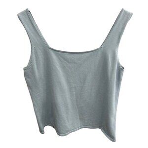 Womens Light Blue Square Neck Tank Top